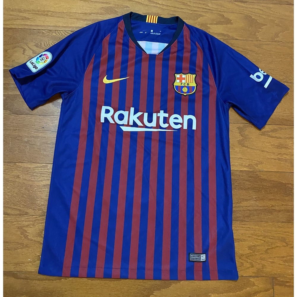 Nike Barcelona Dri Fit 2018 Rakuten Football Jersey Soccer Shirt Small S